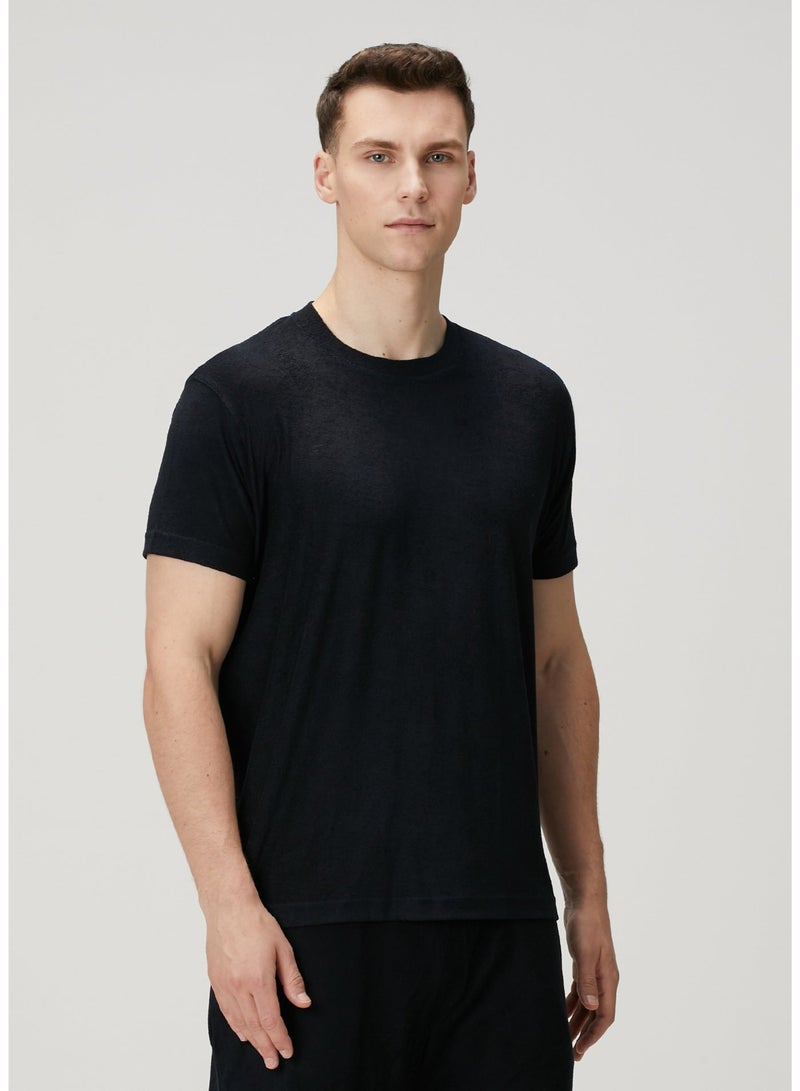 Simpleqloth | Muscle Up Fit: Dark Navy Modal Towel – Defining the Masculine Silhouette - Image 4